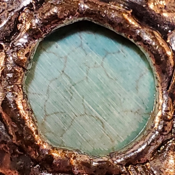 Vintage Large Silvertone Turquoise pendant - Picture 4 of 4